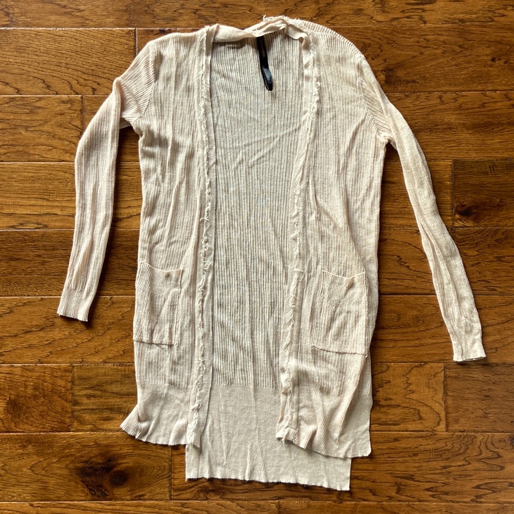 Renee C. Beige Lightweight Duster Cardigan - Size Small